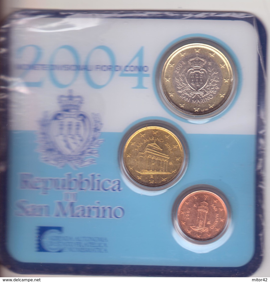 San Marino-2004Trittico-1c.+10c.+1 E.-Unificato E.34 - San Marino