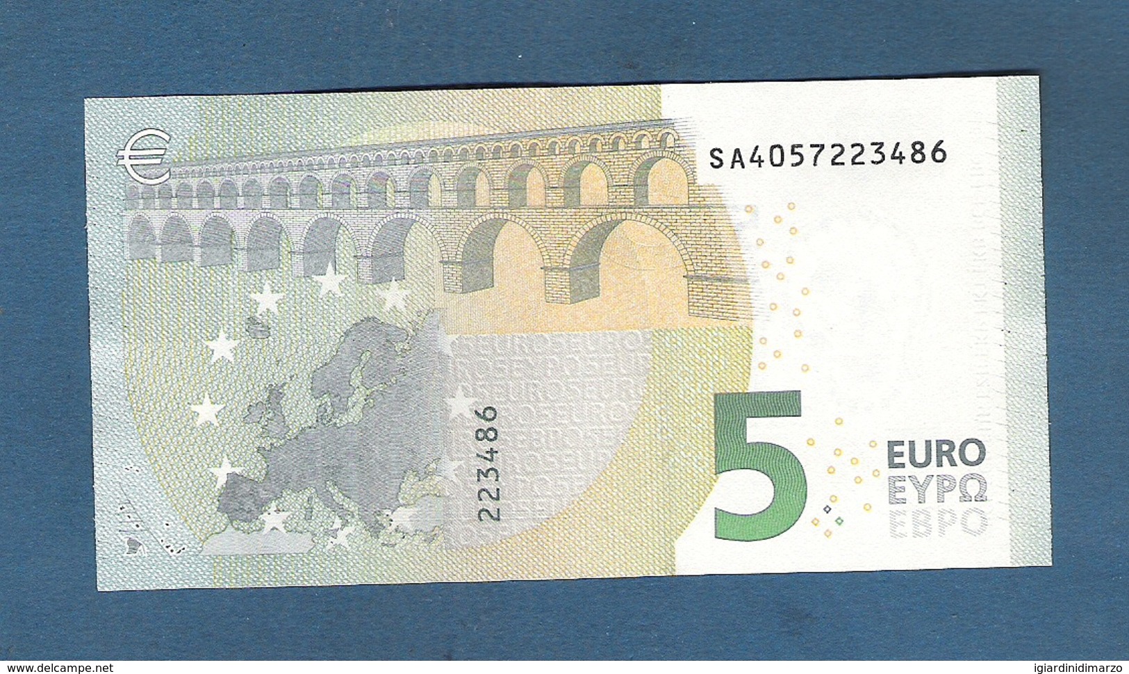 ITALIA -EURO - 2013 - BANCONOTA DA 5 EURO FIRMA DRAGHI  SERIE SA (S006D6) - NON CIRCOLATA (FDS-UNC) - OTTIME CONDIZIONI. - 5 Euro