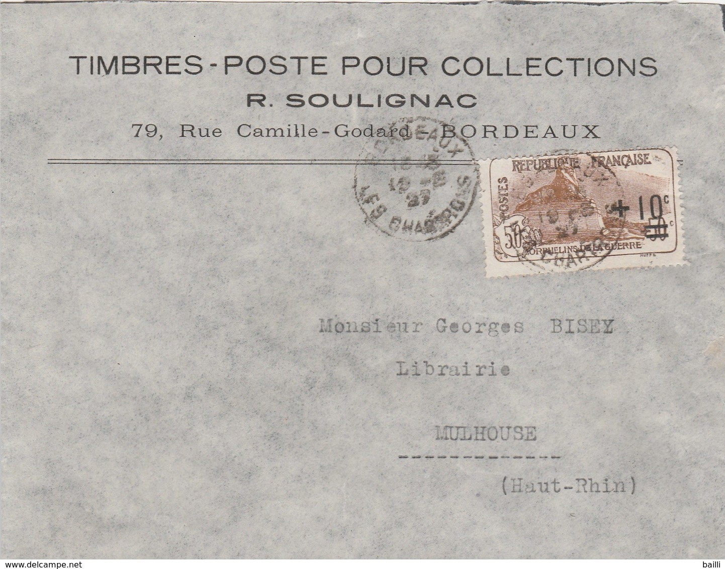 France Timbre N°167 Seul Sur Lettre Bordeaux 1927 - 1921-1960: Période Moderne