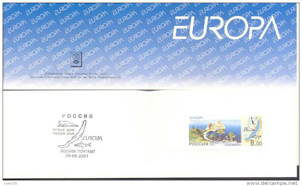 2001.  Russia, Europa 2001,  Booket-folder, Mint/** - Nuevos