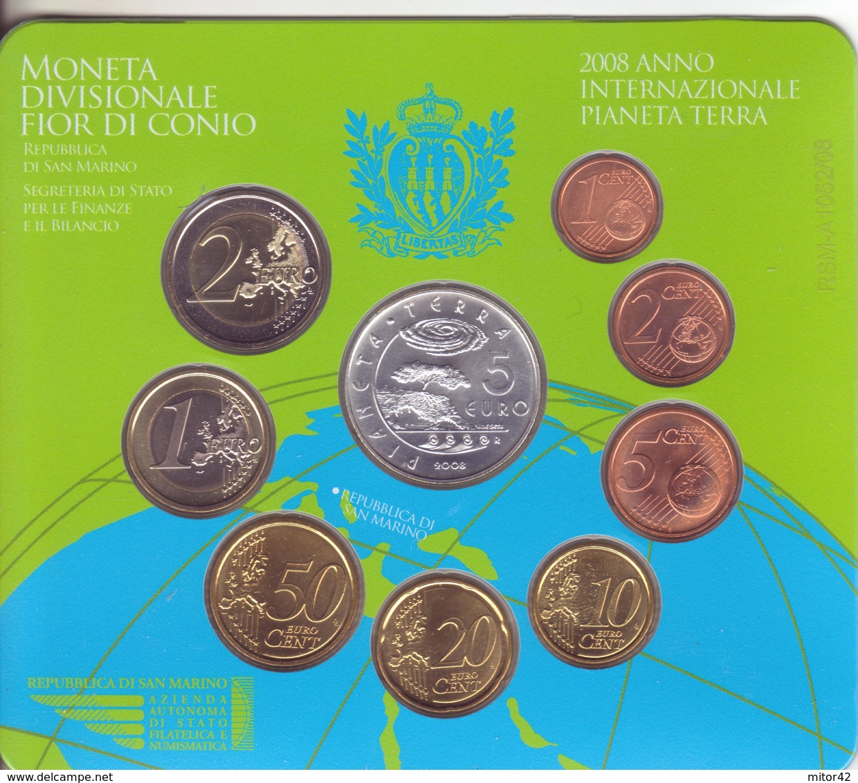 San Marino-2008-Divisionale  Euro 9 Val.-Unificato E.68 - San Marino