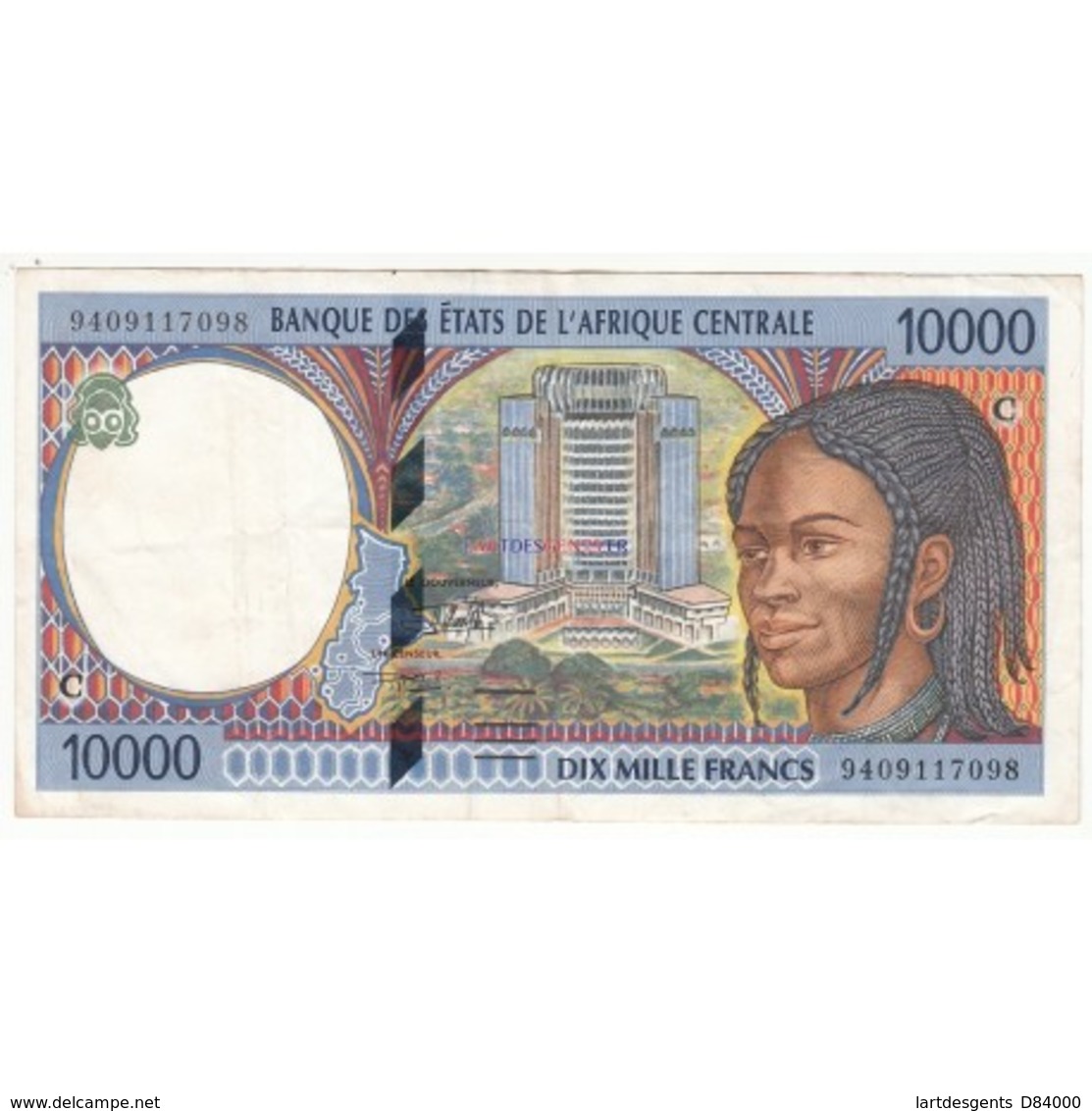 BANQUE DES ETATS DE L'AFRIQUE CENTRALE  10 000 FRANCS - États D'Afrique Centrale