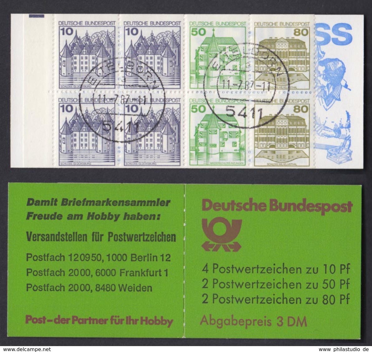 Bund Markenheftchen 24b Burgen + Schlösser 1982 Gestempelt Eitelborn 11.7.87 - Sonstige & Ohne Zuordnung