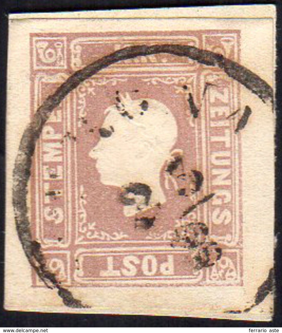 1859 - 1,05 Soldi Lilla Grigio (9), Perfetto, Usato Su Piccolo Frammento A Verona 23/8. A.Bolaffi Se... - Lombardy-Venetia