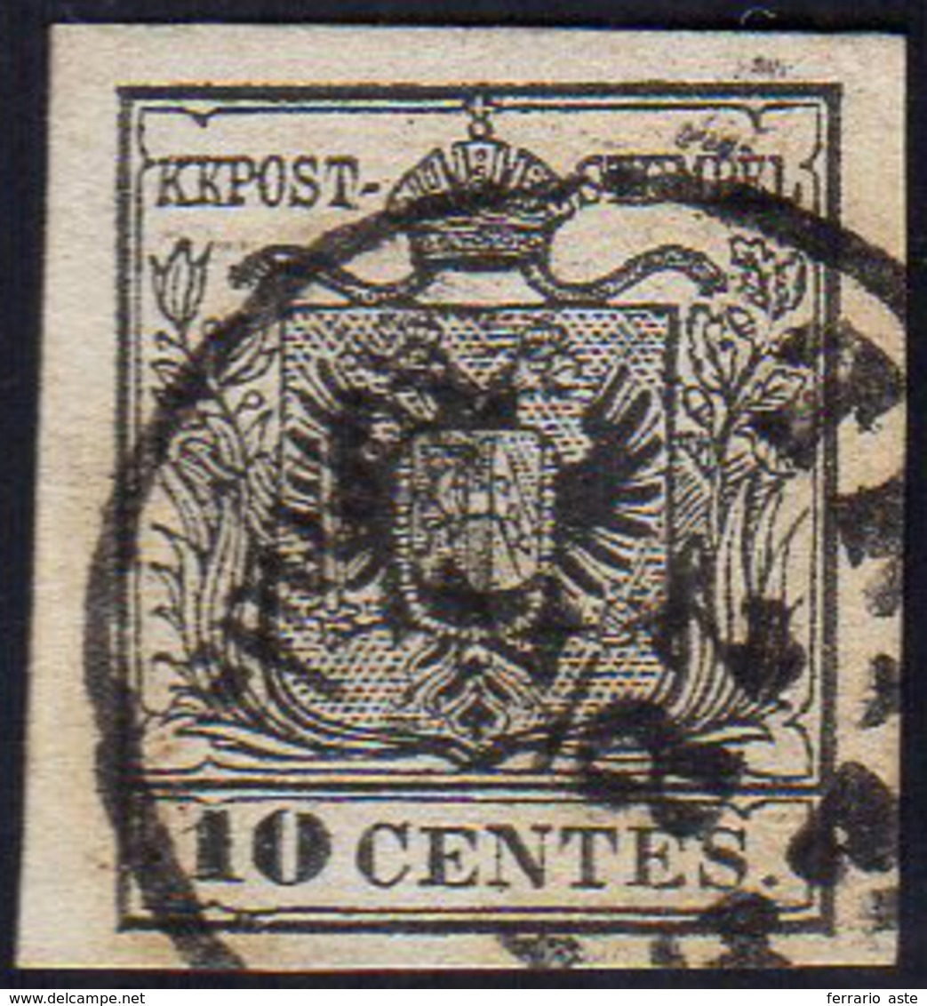 1854 - 10 Cent. Nero, Carta A Macchina (19), Perfetto, Usato A Trieste 28/7. Bello!... - Lombardo-Venetien