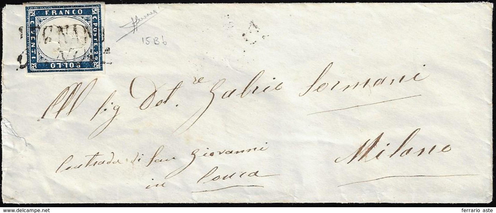 LEGNANO, SD Punti 11 - 20 Cent. (Sardegna 15Bb), Perfetto, Su Busta Del 6/11/1859 Per Milano. Cert. ... - Lombardo-Venetien