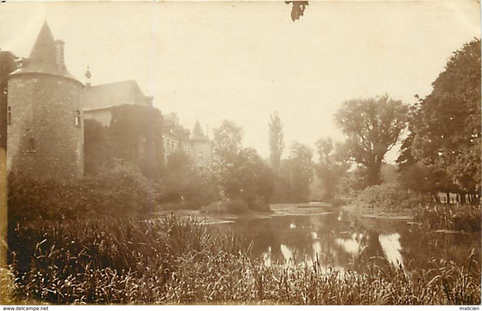 Ref X955- Carte Photo - Belgique - Fontaine L Eveque -  Le Chateau Et Les Etangs  - - Fontaine-l'Evêque