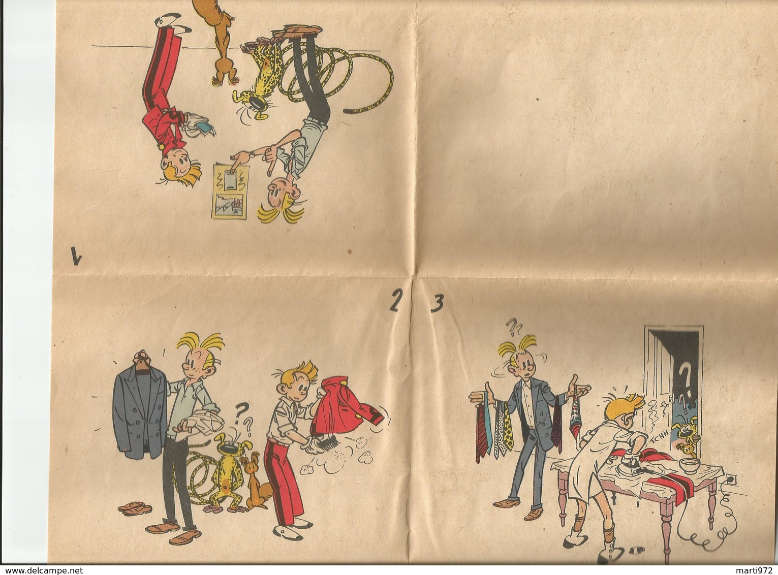 Carte Anniversaire Dépliant Pour Abonné Années 1950 Franquin Spirou Fantasio Spip Marsupilami - Postcards