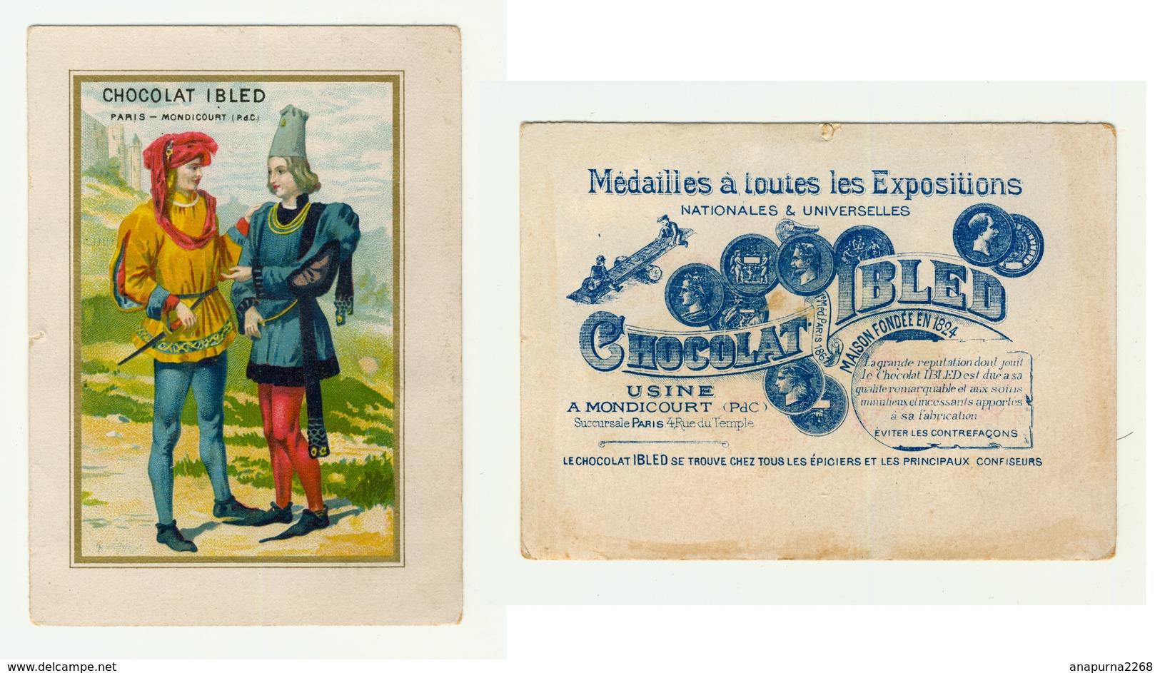 CHROMO  CHOCOLAT IBLED 1867...COSTUMES HISTORIQUES ...MOYEN AGE - Ibled