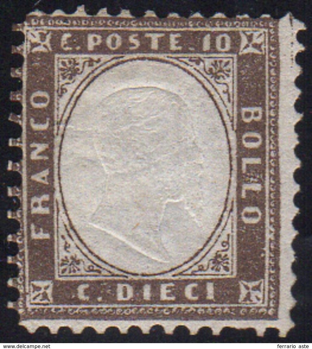 1862 - 10 Cent. Bruno Nerastro, Prova Di Dentellatura Lineare 11 3/4x12 1/4, Eseguita Dalla Tipograf... - Other & Unclassified