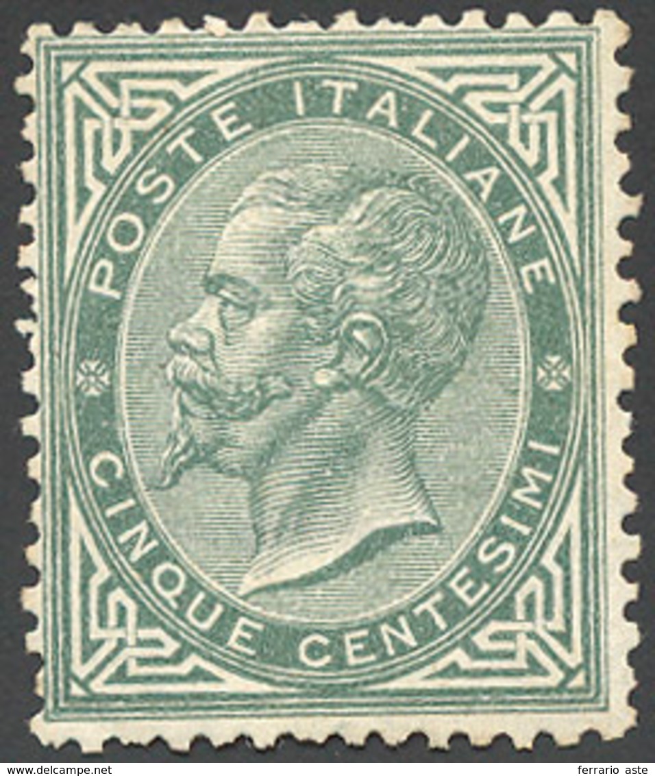 1863 - 5 Cent. Grigio Verde De La Rue, Tiratura Di Londra (L16), Discreta Centratura, Perfetto, Gomm... - Sonstige & Ohne Zuordnung