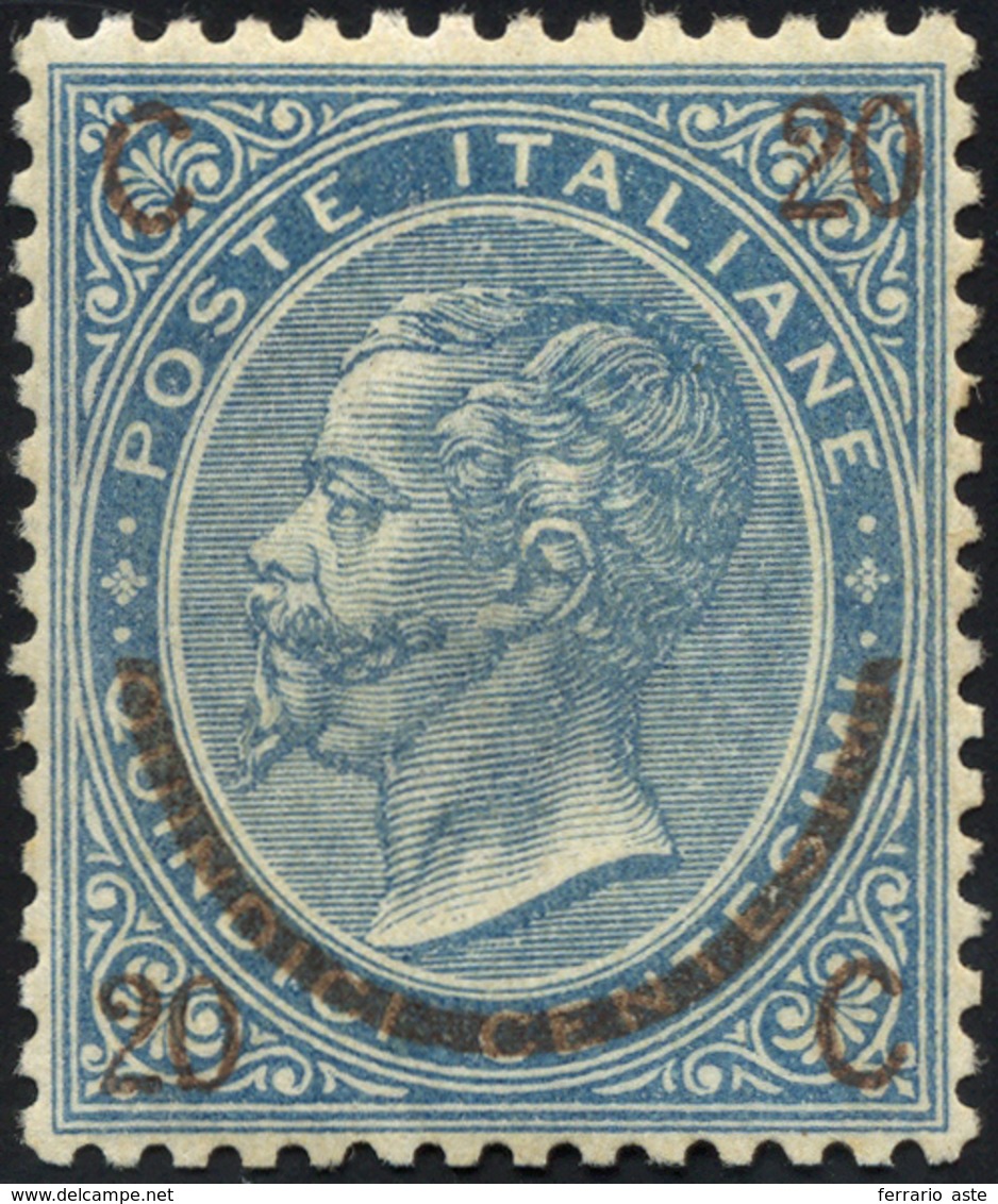 1865 - 20 Cent. Su 15 Cent. Ferro Di Cavallo II Tipo (24), Nuovo, Gomma Originale Integra, Perfetto.... - Sonstige & Ohne Zuordnung