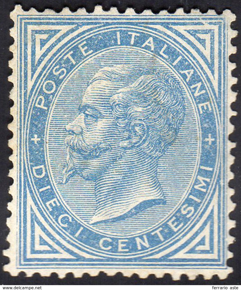 1877 - 10 Cent. Azzurro (27), Discreta Centratura, Gomma Integra, Perfetto. Bello E Raro. A.Diena, S... - Sonstige & Ohne Zuordnung