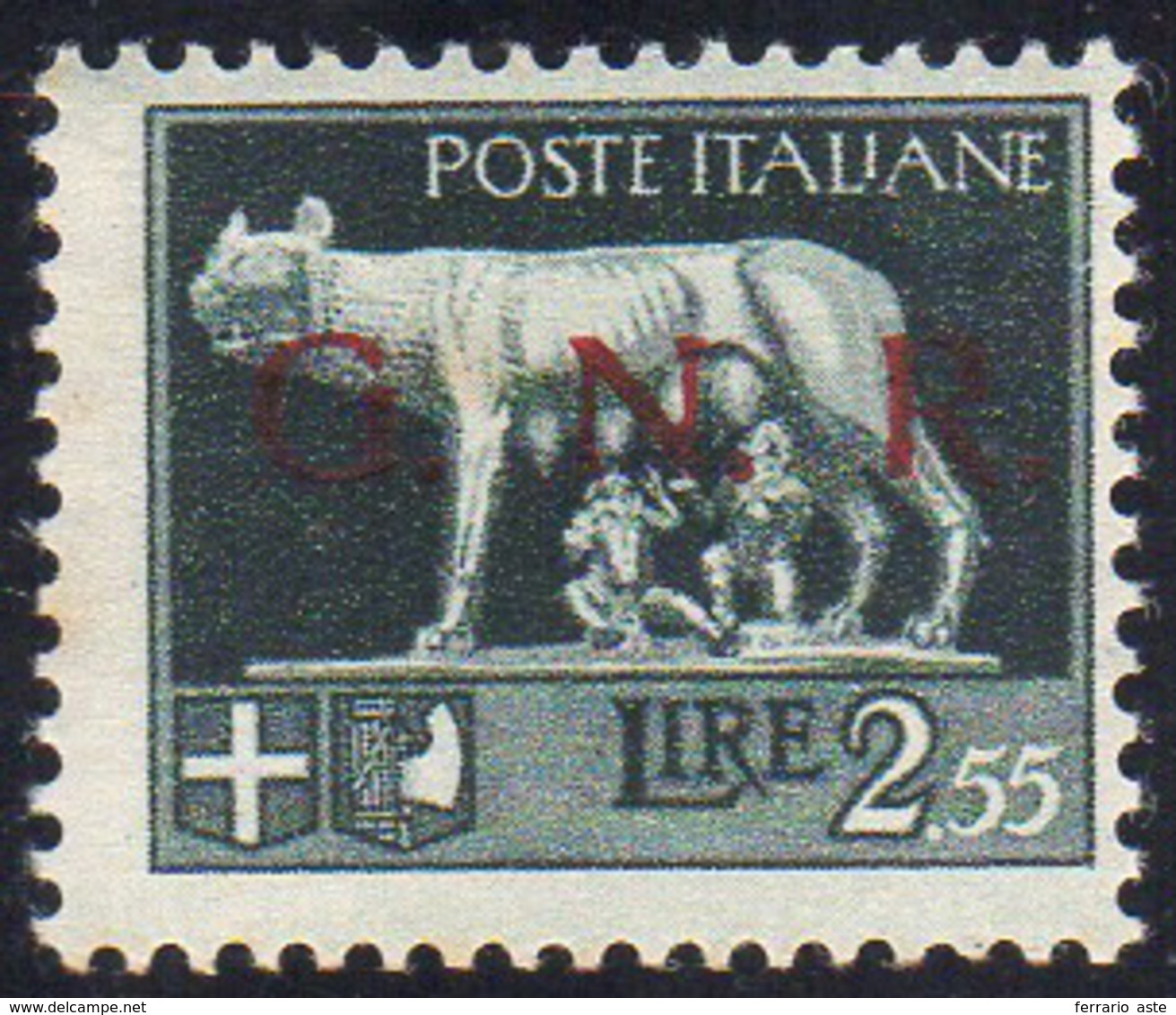 1943 - 2,55 Lire Soprastampa Spaziata G.N.R. Di Brescia, (483A), Gomma Originale Integra, Perfetto. ... - Other & Unclassified