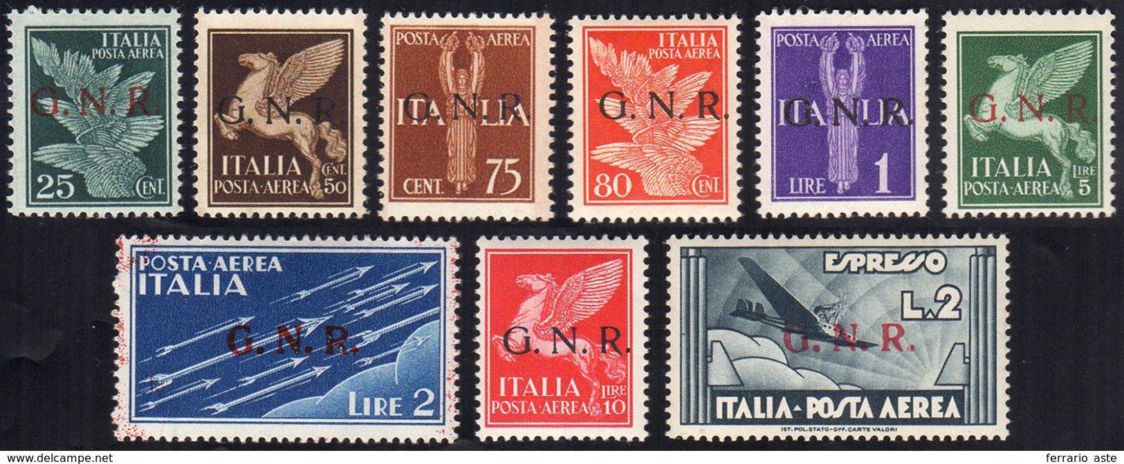 1944 - Soprastampati G.N.R., Tiratura Di Verona (117/125), Gomma Integra, Perfetti. Cert. Oro Raybau... - Other & Unclassified