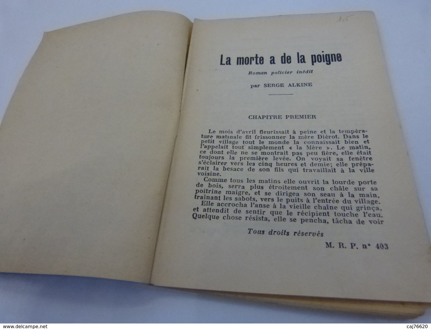 La Morte A De La Poigne   , Mon Roman Policier ,serge Alkine (cai01) - Ferenczi