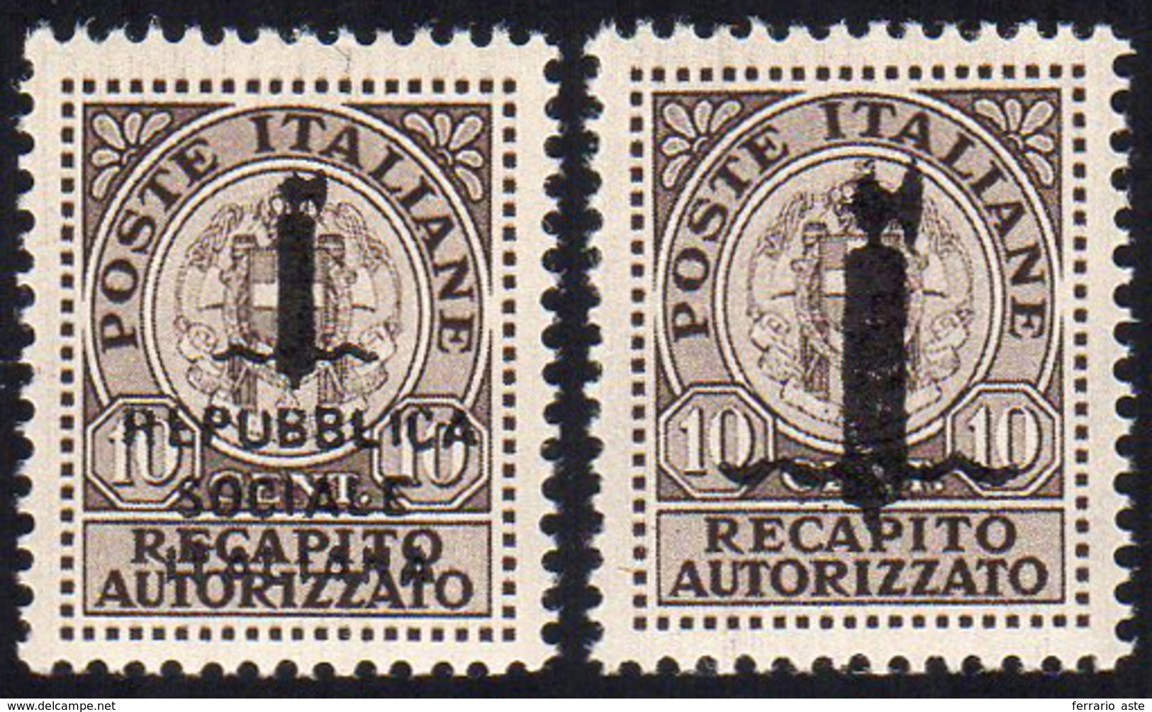 1944 - Soprastampati, Non Emessi (3A,3B), Gomma Integra, Perfetti. Belli! Cert. Ferrario.... - Other & Unclassified