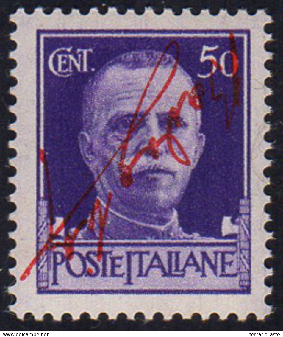 1944 - 50 Cent. Imperiale "firma Di Badoglio" Capovolta (CEI 471B), Gomma Originale Integra, Perfett... - Sonstige & Ohne Zuordnung