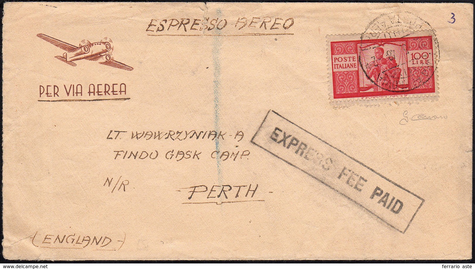 1948 - 100 Lire Democratica, Tripla Dentellatura In Basso, I Lastra, Carta Grigia, Dent. 14 X 13 1/4... - Sonstige & Ohne Zuordnung