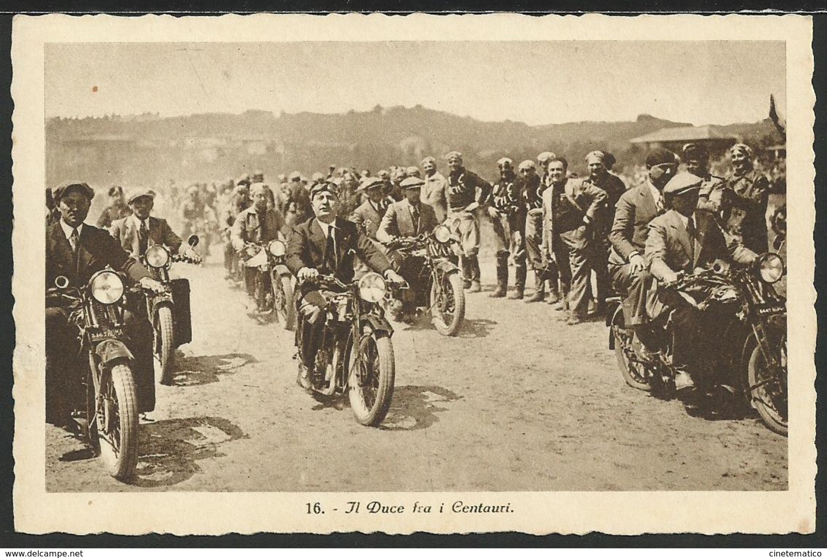 Cartolina Fotografica Con MUSSOLINI Motociclista - Personaggi