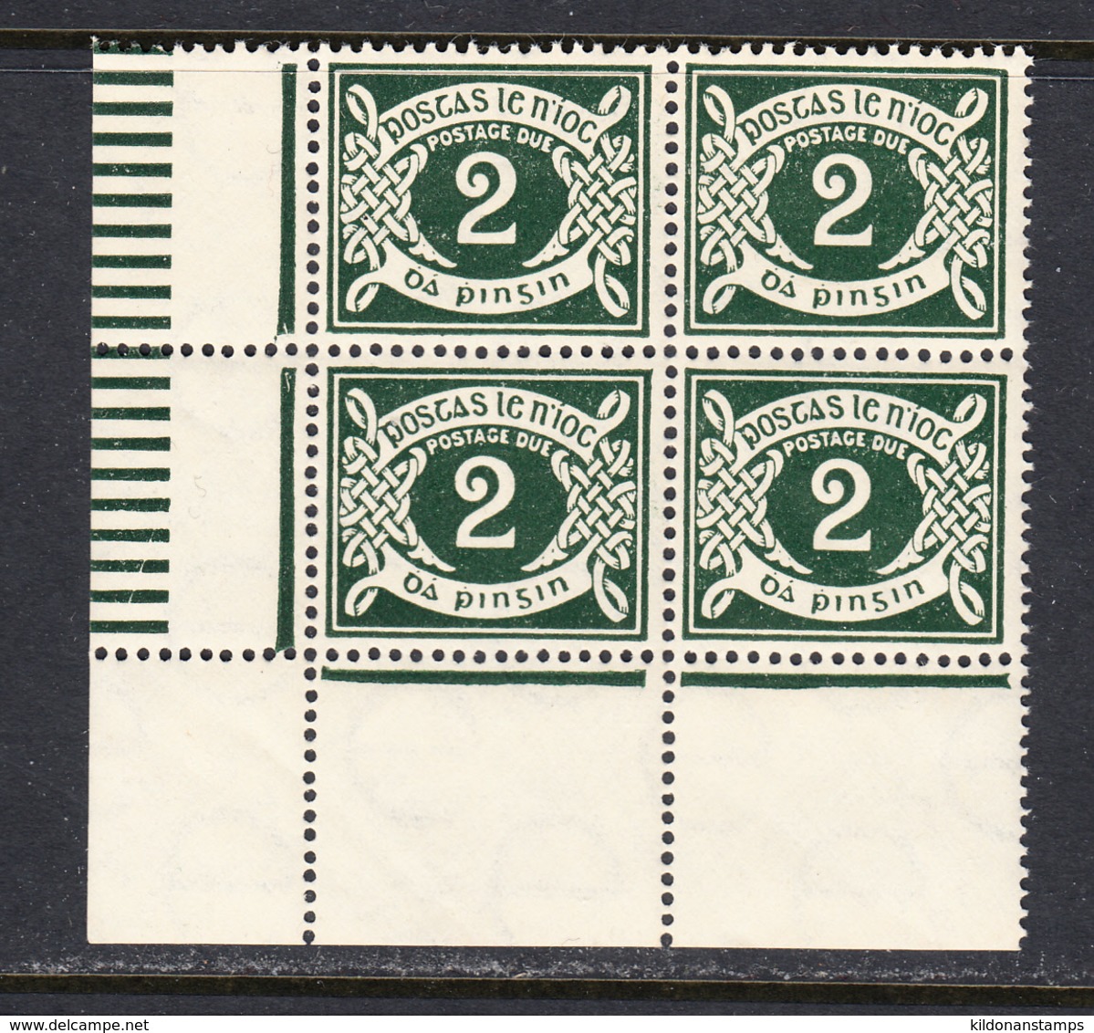 Ireland 1940 Postage Due, Mint No Hinge, Corner Block, Sc# J8 ,SG D8 - Segnatasse