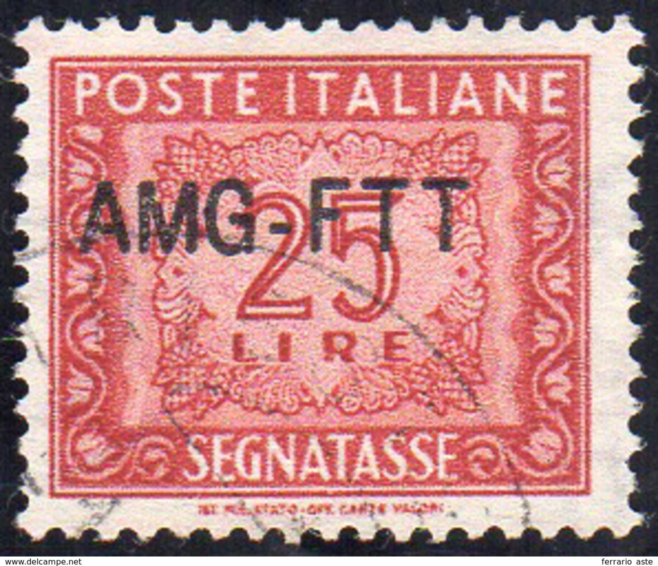 SEGNATASSE 1954 - 25 Lire, Nuovo Tipo Di Soprastampa (25A), Usato, Perfetto. Non Comune!... - Sonstige & Ohne Zuordnung