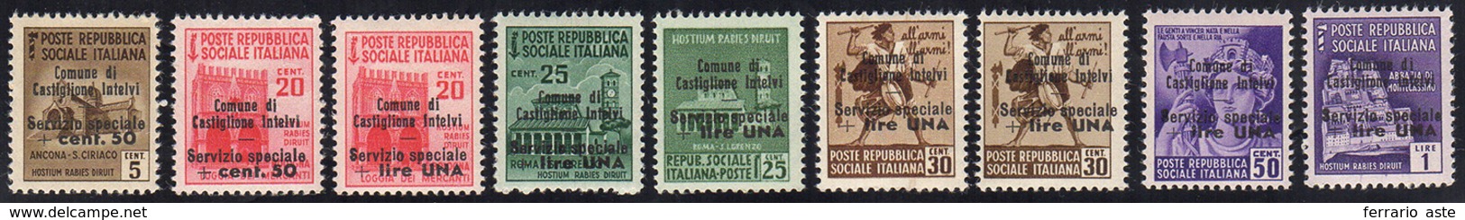 CASTIGLIONE D'INTELVI 1945 - Prima Emissione, 9 Valori (1,3,5/10,13), Gomma Integra, Perfetti.... - Unclassified