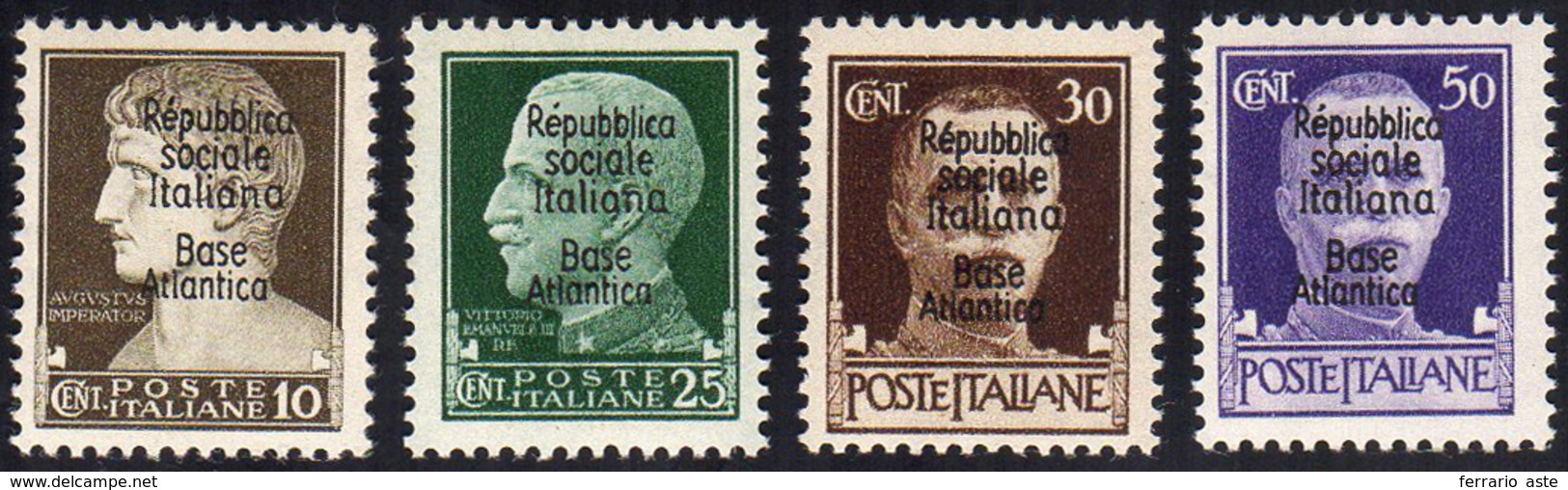 BASE ATLANTICA 1944 - Soprastampati, 4 Valori (25,27/29), Gomma Integra, Perfetti.... - Unclassified