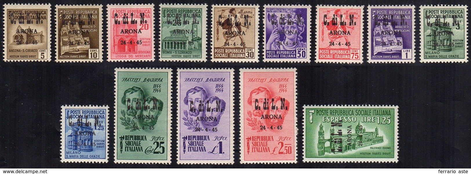 ARONA 1945 - Soprastampati (1/10,11/13,16), Gomma Integra, Perfetti.... - Nationales Befreiungskomitee