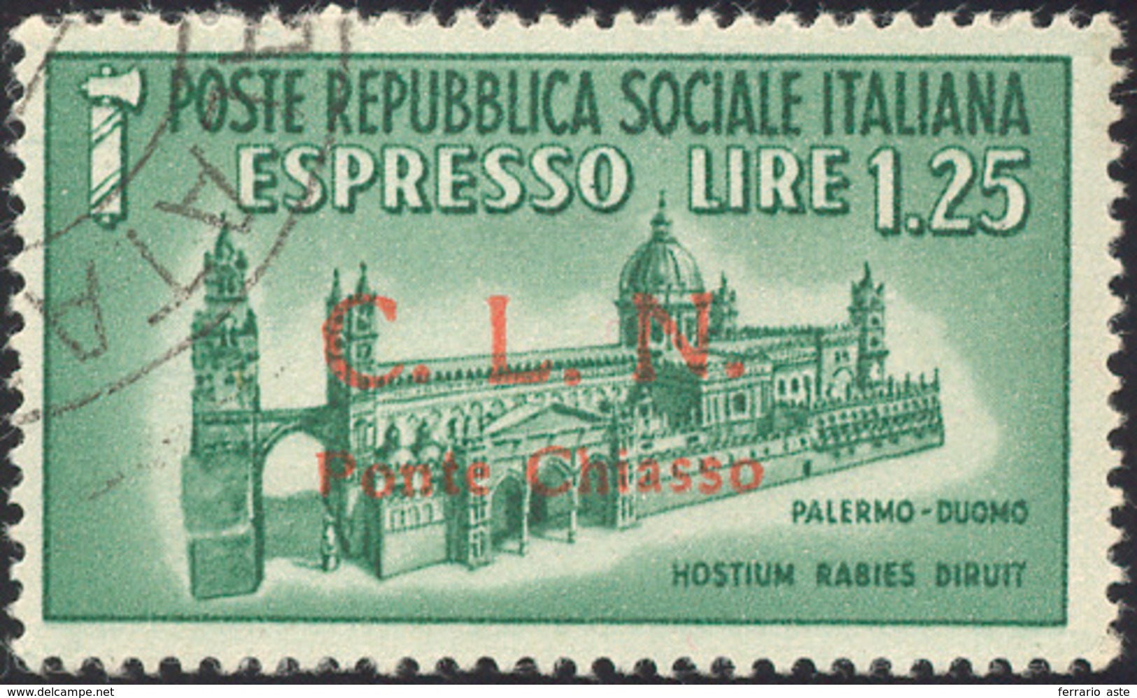 PONTE CHIASSO ESPRESSI 1945 - 1,25 Lire (14), Usato, Perfetto. Molto Raro. Cert. Sorani.... - Nationales Befreiungskomitee