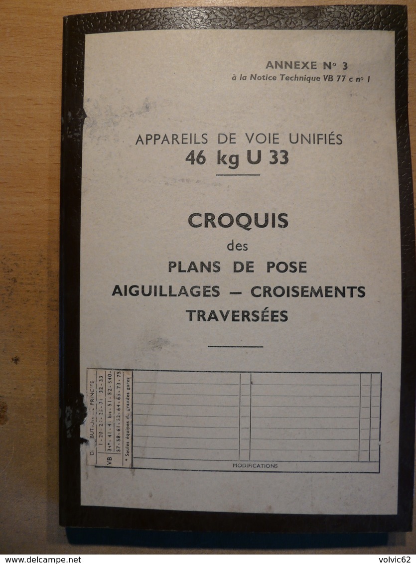 Appareils De Voie Croquis Plans De Pose Aiguillage Croisement Traversées SNCF Train Cheminot - Chemin De Fer & Tramway