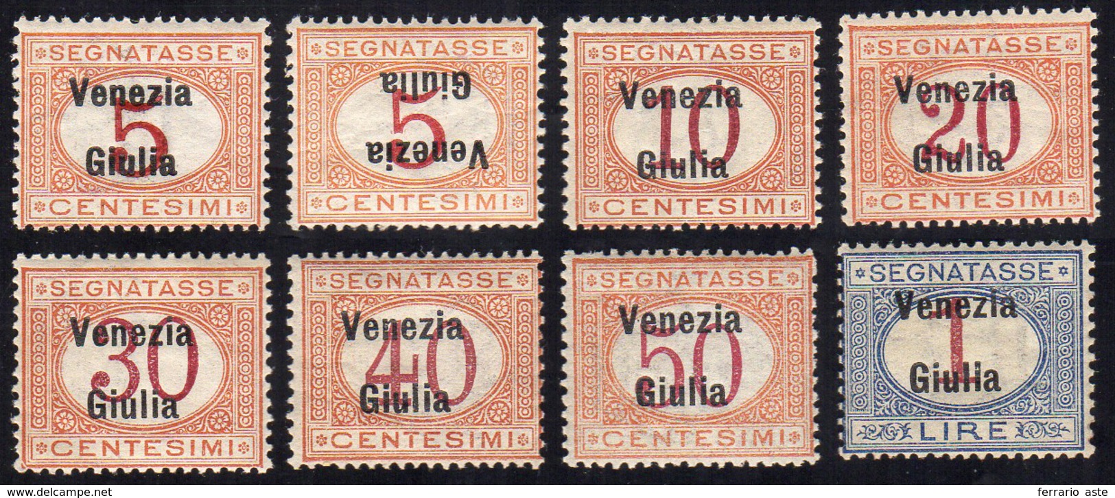 VENEZIA GIULIA SEGNATASSE 1918 - Soprastampati, Il 5 Cent. Anche Con Soprastampa Capovolta (1/7,1a),... - Other & Unclassified