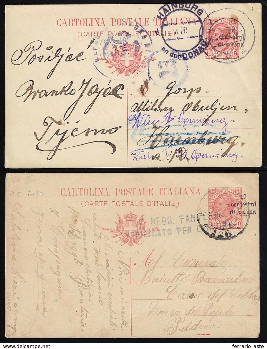 DALMAZIA INTERI POSTALI 1920 - 10 Cent. Su 10 Cent. Due Cartoline Postali, Entrambe Con Soprastampa ... - Sonstige & Ohne Zuordnung