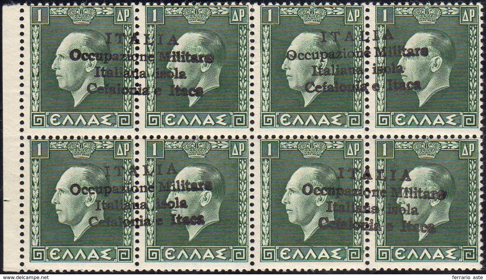 CEFALONIA E ITACA - EMISSIONE DI ARGOSTOLI 1941 - 1 + 1 D. Giorgio II, Soprastampa "isola" A Mano (4... - Sonstige & Ohne Zuordnung