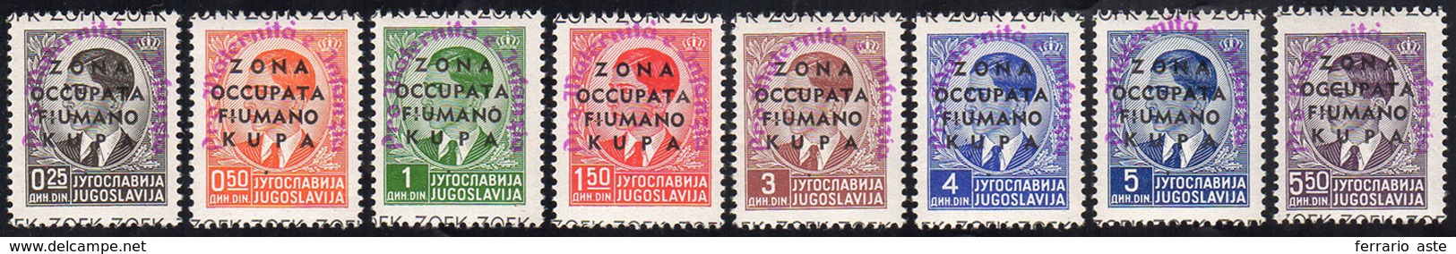 ZONA FIUMANO KUPA 1942 - Pro Maternità E Infanzia, Soprastampa Lilla, Non Emessi (42/49), Gomma Orig... - Other & Unclassified