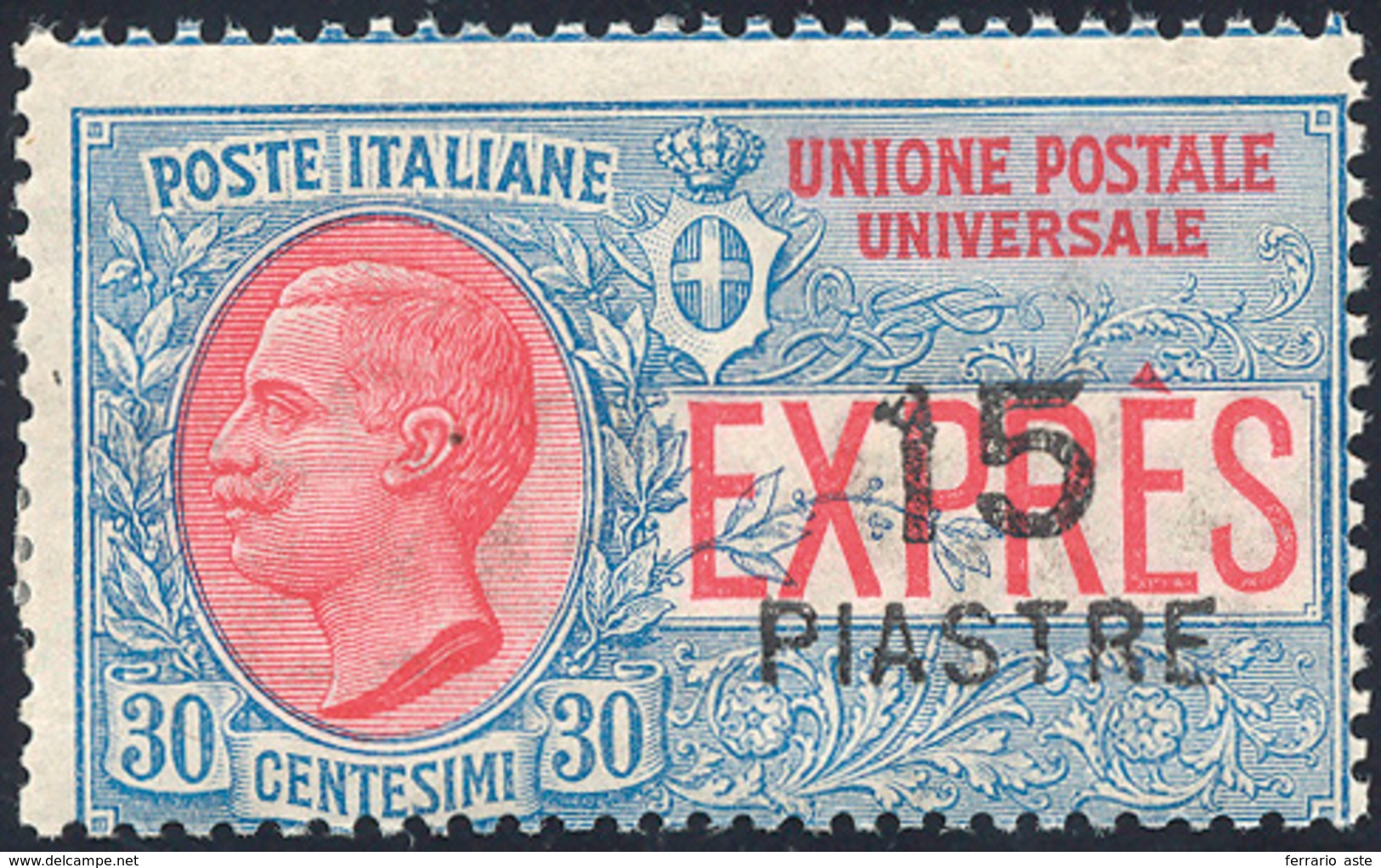 COSTANTINOPOLI ESPRESSI 1922 - 15 Pi. Su 30 Cent. Soprastampa Locale Più Grande (2), Gomma Originale... - Other & Unclassified