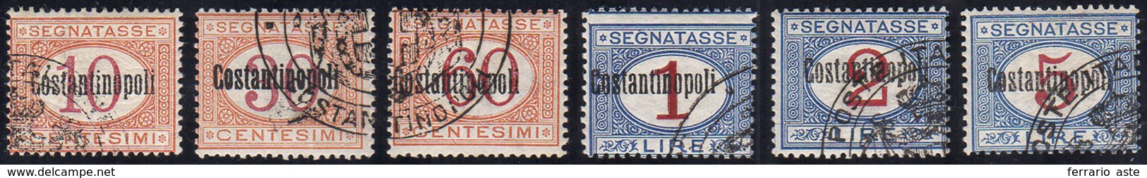COSTANTINOPOLI SEGNATASSE 1922 - Serie Completa Con Bolli Postali Di Controllo (1/6), Gomma Original... - Other & Unclassified