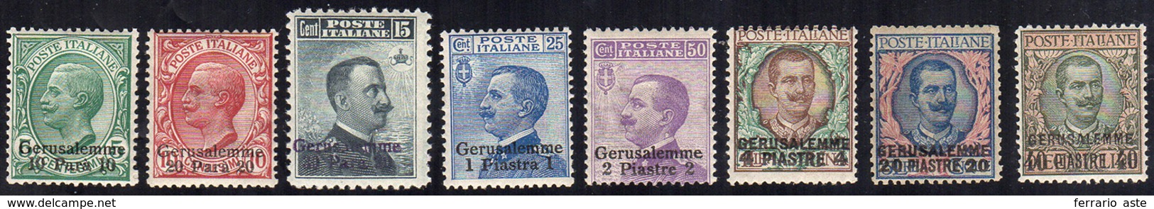 GERUSALEMME 1909/11 - L'emissione Completa (1/8), Gomma Integra, Perfetti. Ottima Qualità.... - Other & Unclassified