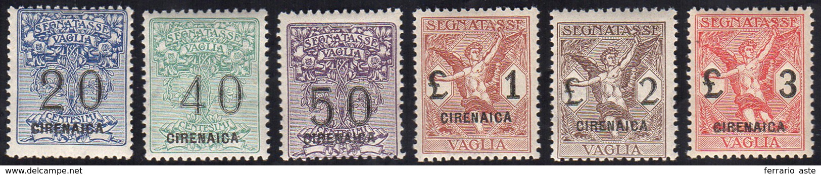SEGNATASSE VAGLIA 1924 - Soprastampati (1/6), Gomma Integra, Perfetti.... - Cirenaica