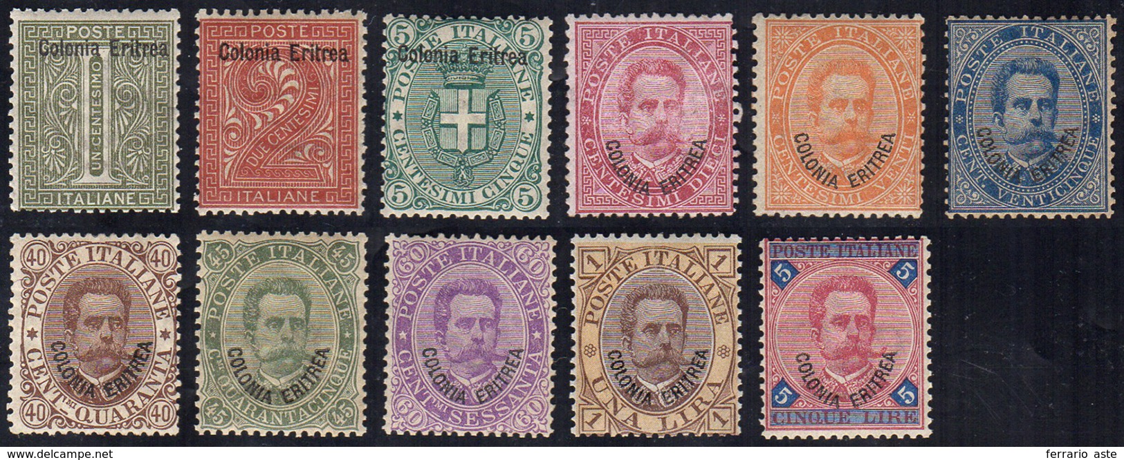 1893 - Umberto I (1/11), Discreta Centratura, Gomma Originale Integra, Perfetti. Cert. Raybaudi Per ... - Eritrea