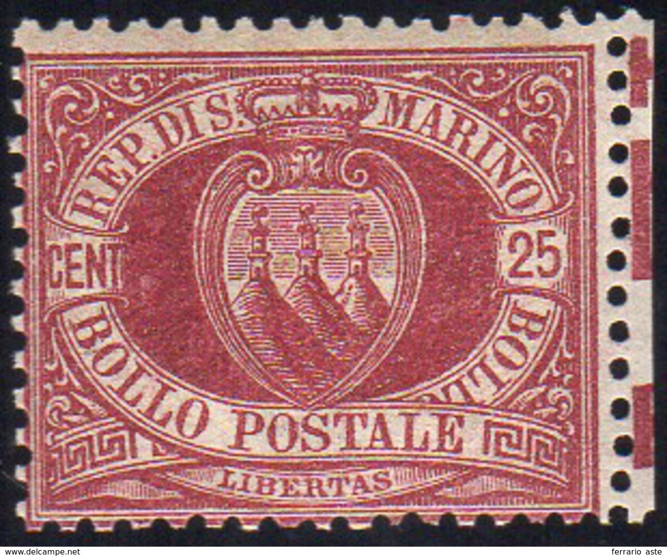 1890 - 25 Cent. Stemma (5), Discreta Centratura, Gomma Integra, Perfetto. G.Bolaffi.... - Sonstige & Ohne Zuordnung