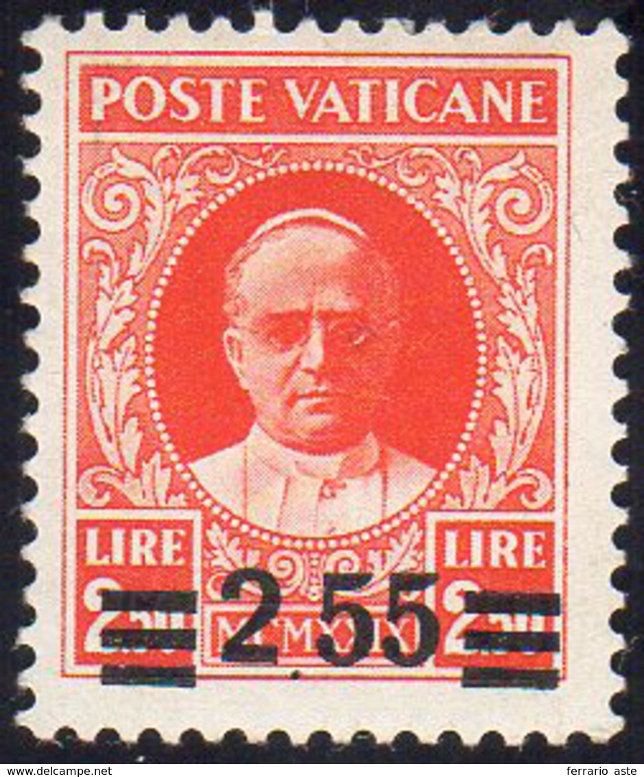 1934 - 2,55 Su 2,50 Lire Provvisoria, Senza Virgola Tra Le Cifre, Solo Piccolo Punto (A38i), Gomma I... - Other & Unclassified