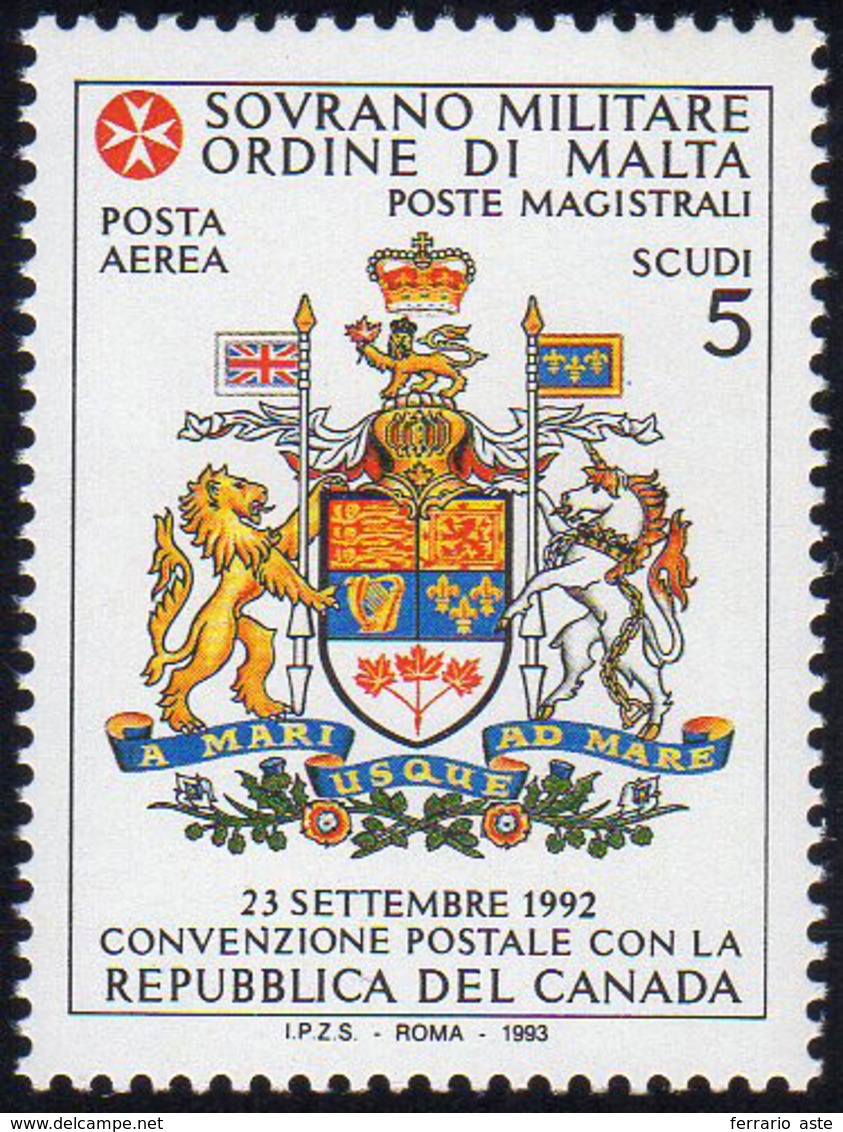 POSTA AEREA 1993 - 5 S. Repubblica Del Canada (47), Gomma Integra, Perfetto. Raro, Tiratura 9.069 Es... - Malte (Ordre De)