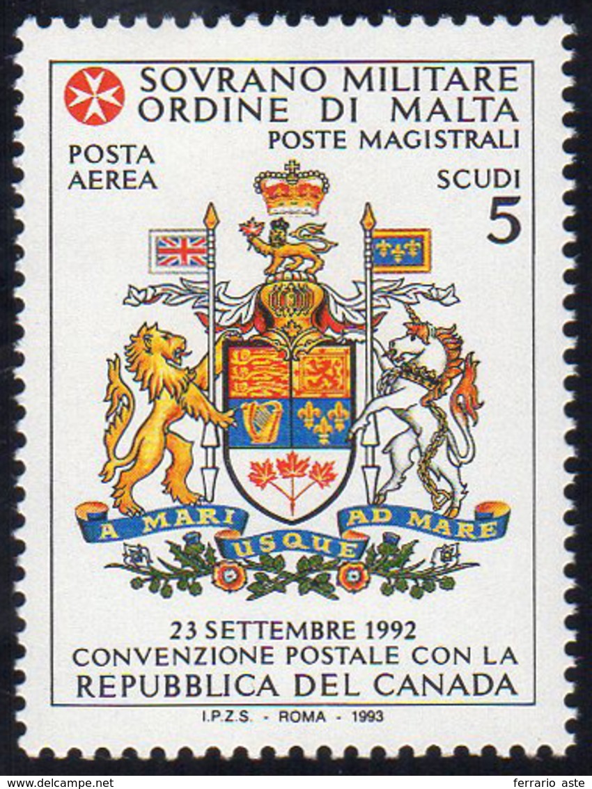 POSTA AEREA 1993 - 5 S. Repubblica Del Canada (47), Perfetto, Gomma Integra. Raro, Tiratura 9.069 Es... - Malta (Orden Von)