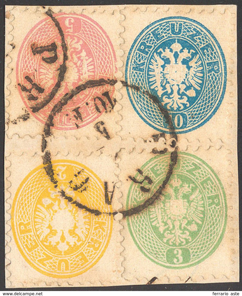 AUSTRIA 1864 - 2 Kr., 3 Kr., 5 Kr. E 10 Kr. (Cert. Ferchenbauer 30b+31a+32a+33a), Perfetti, Usati Su... - Sonstige - Europa