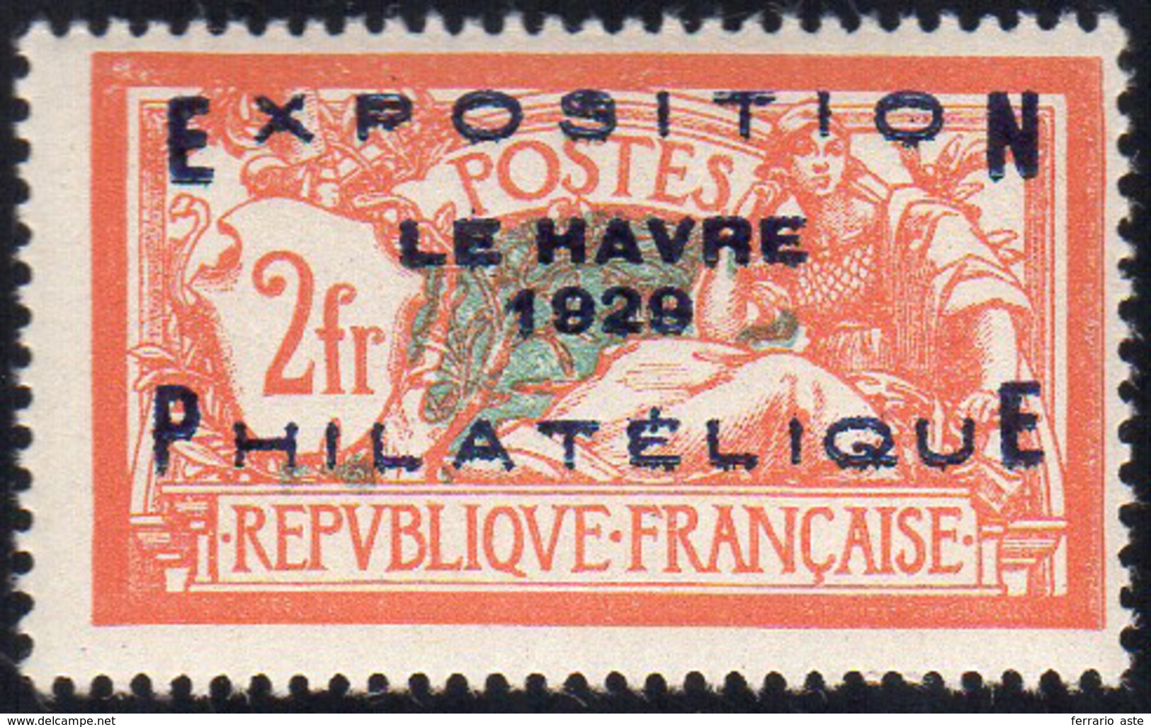 FRANCIA 1929 - 2 Fr. Le Havre (257A), Gomma Integra, Perfetto. Bello! G.Bolaffi.... - Sonstige - Europa