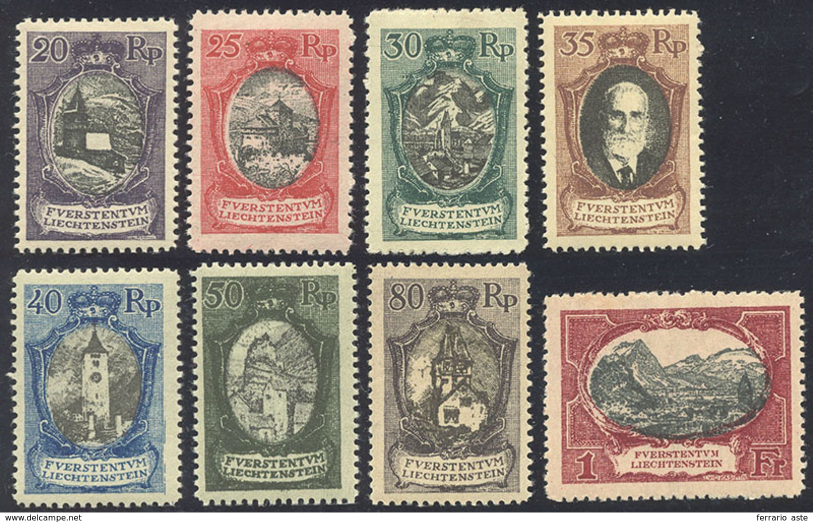 LIECHTENSTEIN 1921 - Vedute E Effigie, Serie Completa (52/59), Perfetti, Gomma Originale.... - Sonstige - Europa