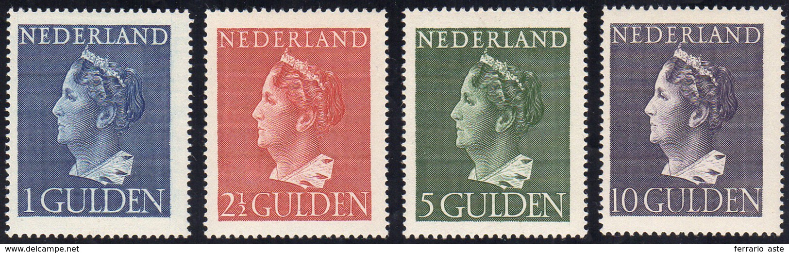 OLANDA 1946/47 - Regina Guglielmina, Formato Grande (442/445), Gomma Integra, Perfetti.... - Sonstige - Europa