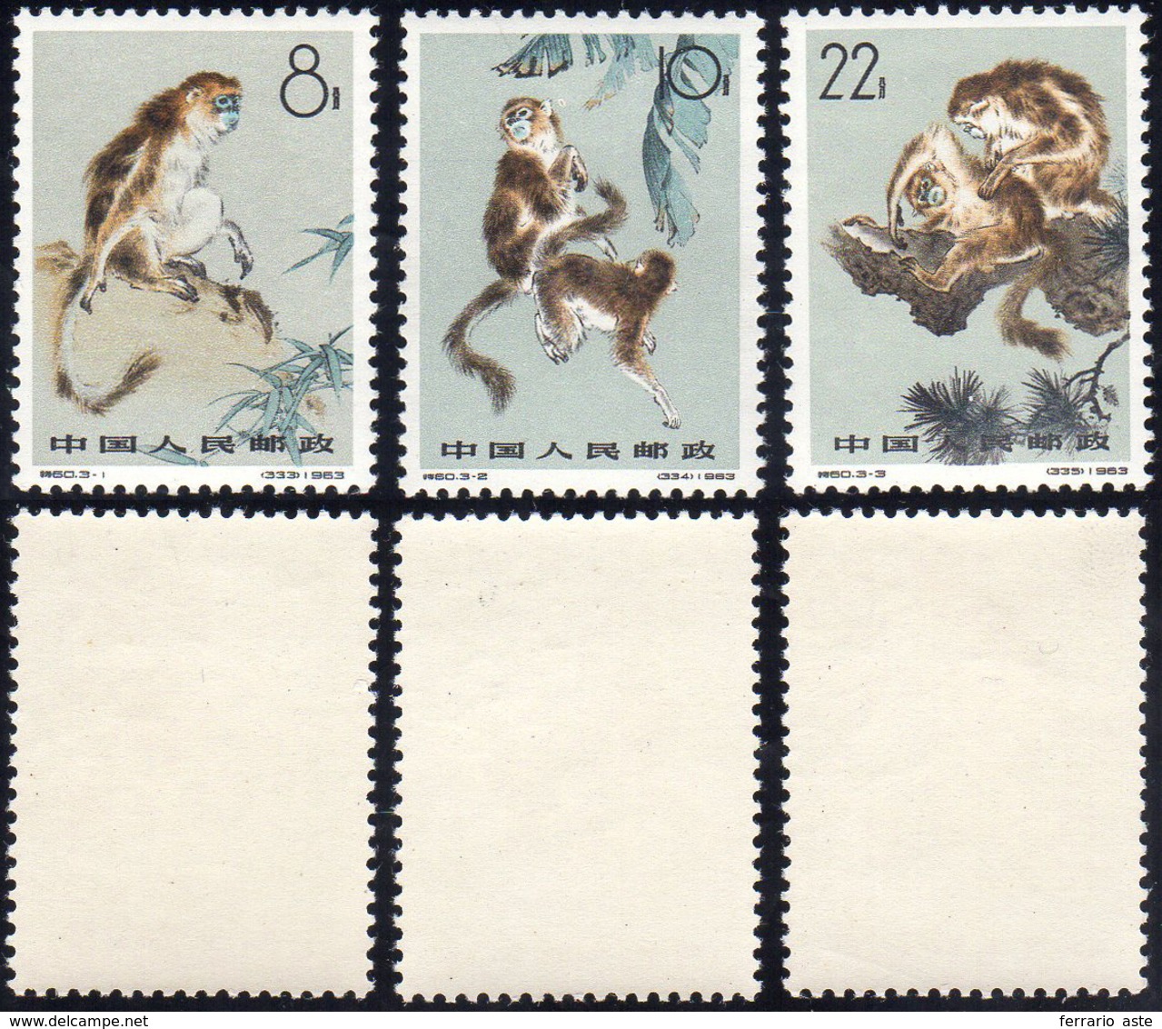 1963 - Monkeys (M.741/743), O.g., MNH.... - Other & Unclassified