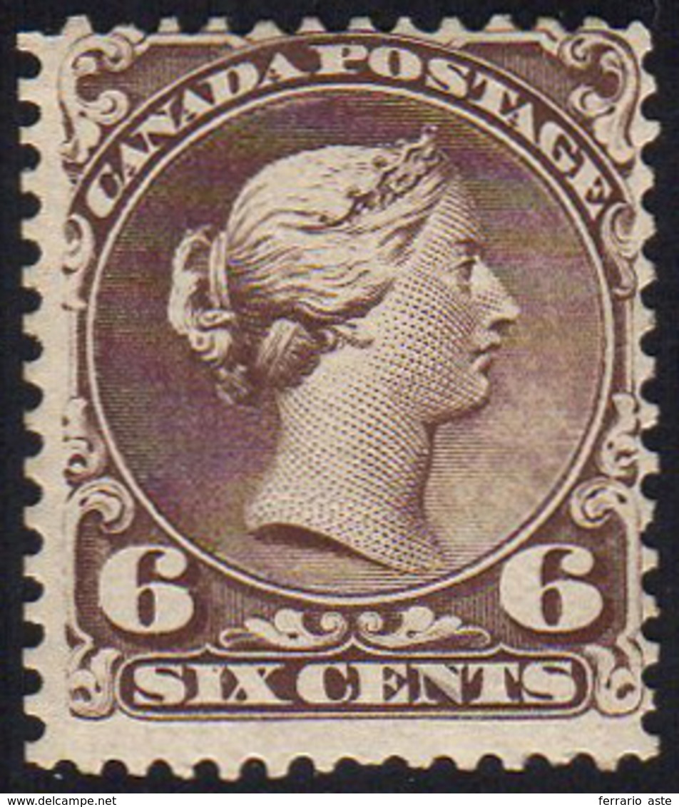 CANADA 1868 - 6 Cent. Regina Vittoria (23), Gomma Originale, Perfetto.... - Other & Unclassified